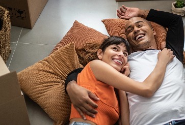 Couple relaxing at home